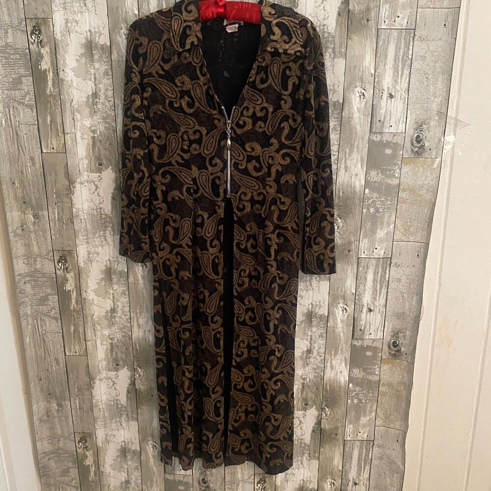 VTG Kitty jaquard half zip goth cardigan size M
